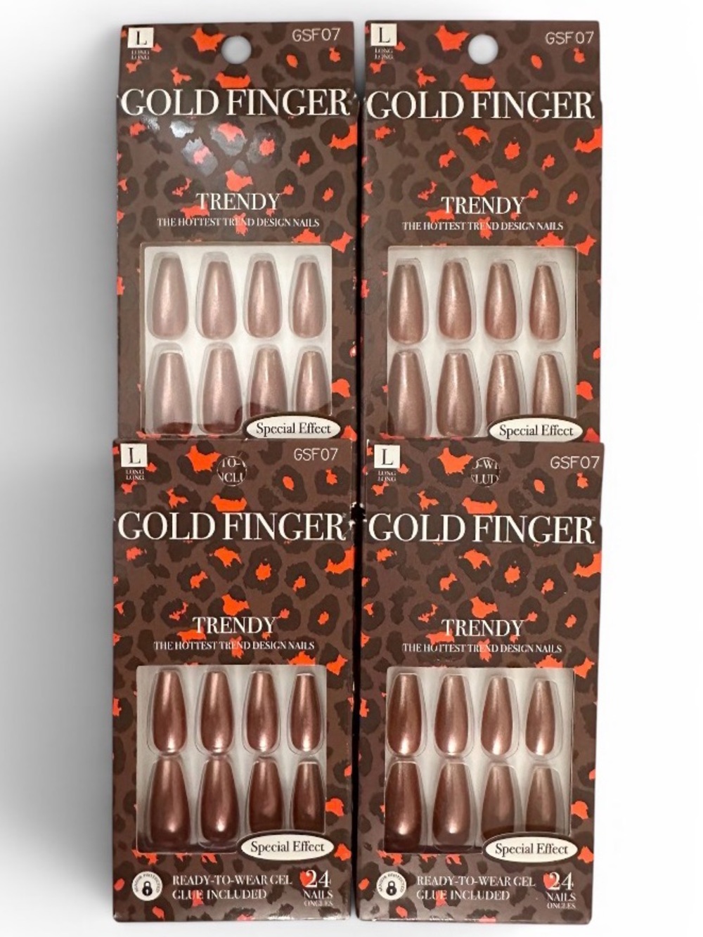 Gold Finger Trendy Press-On Nails in Bronze